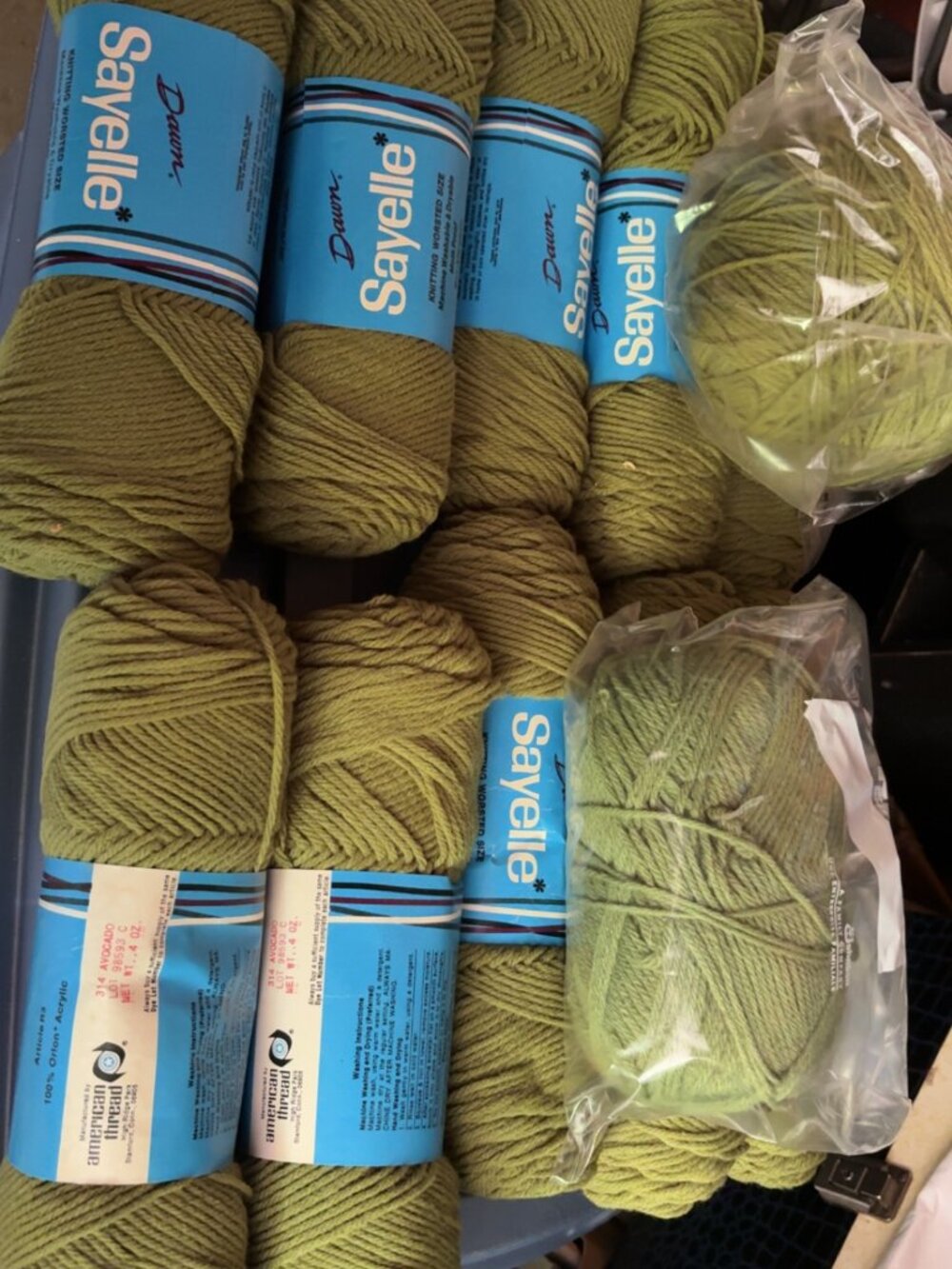 Vintage Dawn Sayelle Yarn Lot – Avocado (Color 314)  Vintage Dawn Sayelle